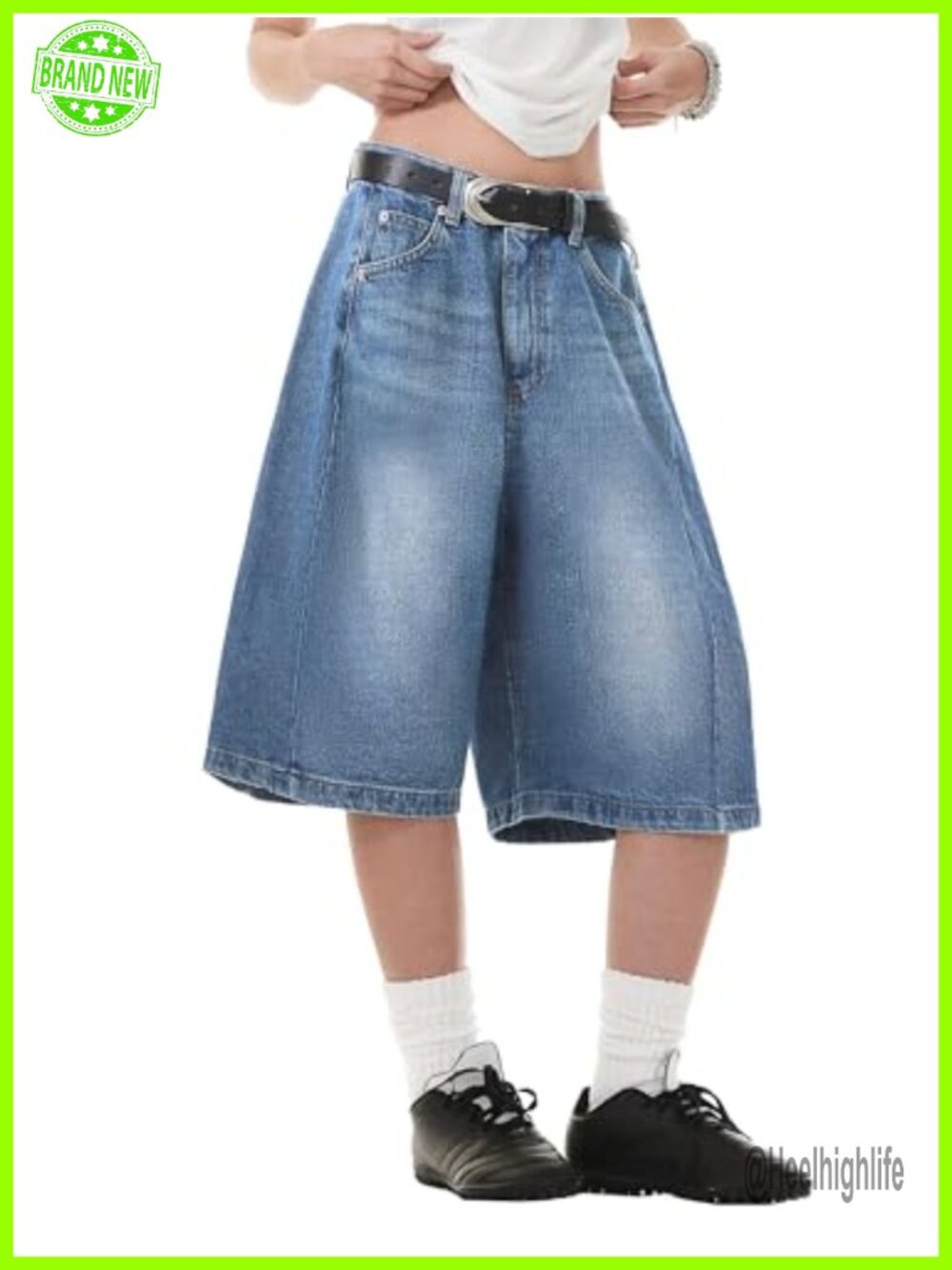 Baggy Y2K Wide Leg Bermuda Denim Shorts High Waisted Jorts for Women